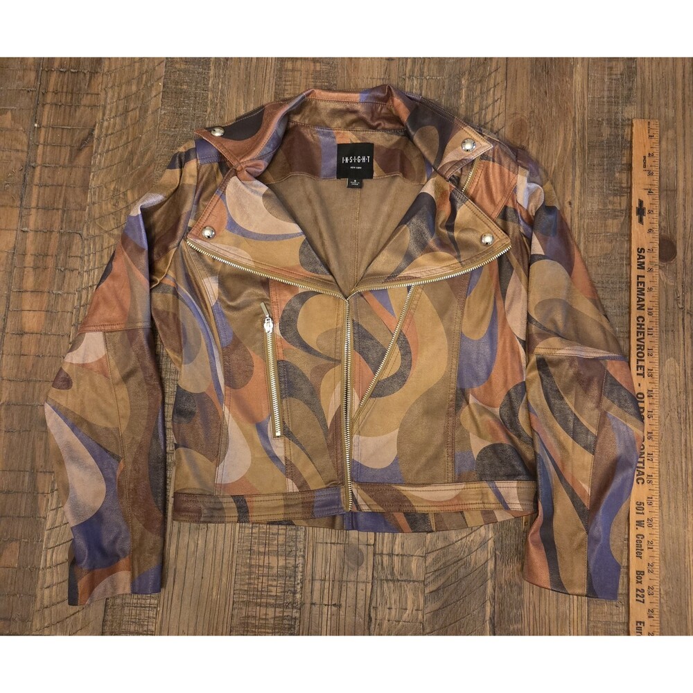 Insight Women’s Size 8 Open Front Multicolored Blazer Jacket Open Front Faux...